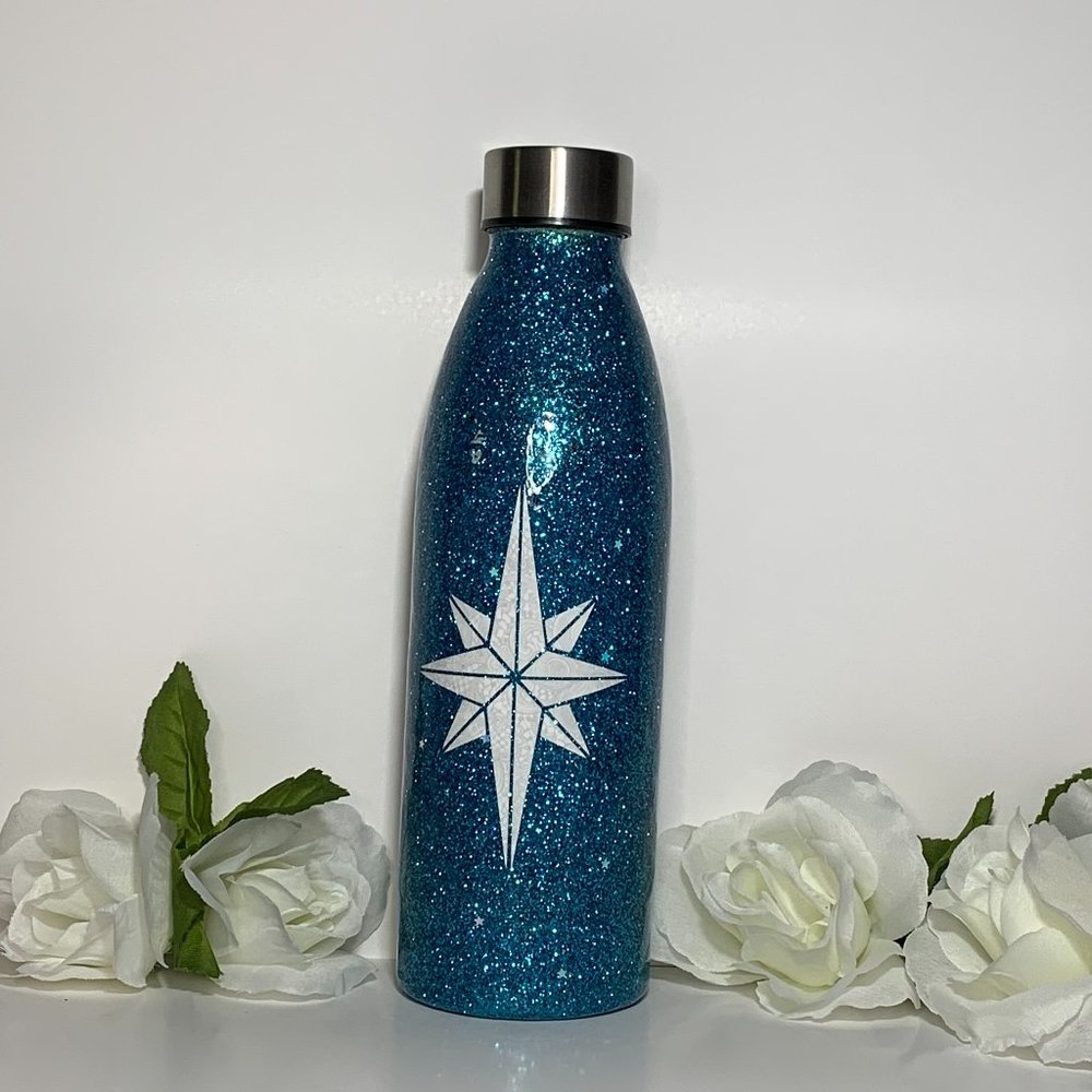 Blue Glitter BPA free Water bottle